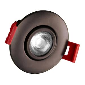 2 in. Oil-Rubbed Bronze 3000K Remodel IC-Rated Recessed Integrated LED Gimbal Downlight Kit