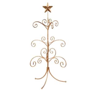 22 in. Gold Metal Ornament Tree with Hanging Branches