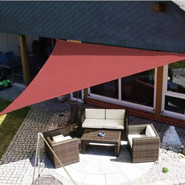 King Canopy King Canopy 12-Feet Triangle Sun Shade Sail, 320gsm Woven  Fabric, Terracotta, TSS12TCN TSS12TCN - The Home Depot