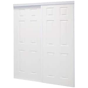 48 in. x 81 in. Colonial White Steel Prefinished Hardboard Panels Framed Interior Sliding Door
