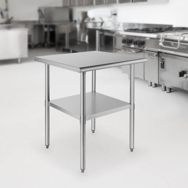 Gridmann 30 X In Stainless Steel Kitchen Utility Table With Bottom Shelf Gr25 Wt3030 The Home Depot Stainless Steel Kitchen Utility Table, Stainless Steel Kitchen Prep Table Home Depot