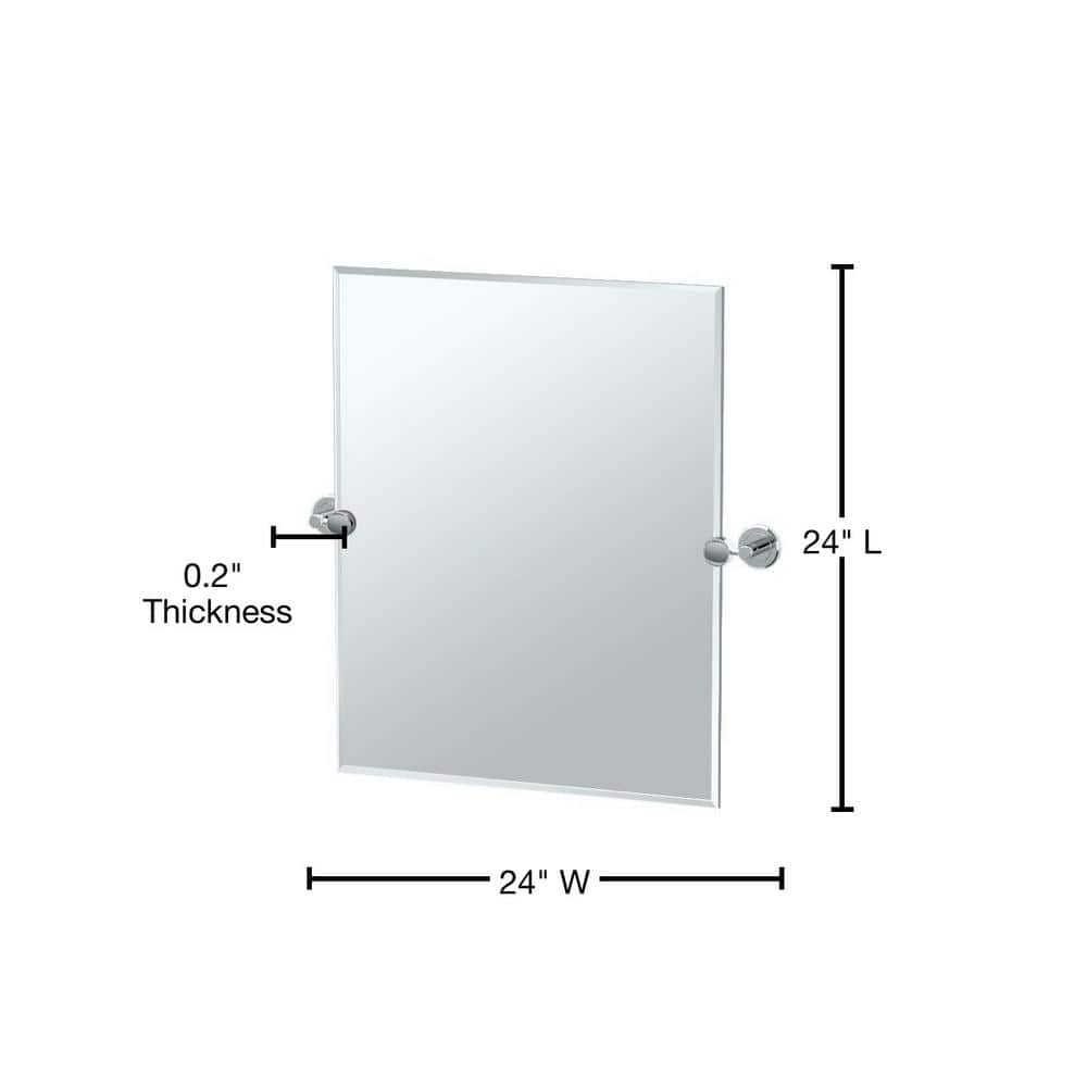 Frameless Beveled Glass Rectangular Bathroom Vanity Mirror