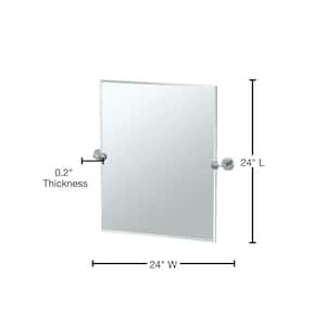 Latitude 20 in. W x 24 in. H Frameless Rectangular Beveled Edge Bathroom Vanity Mirror in Chrome