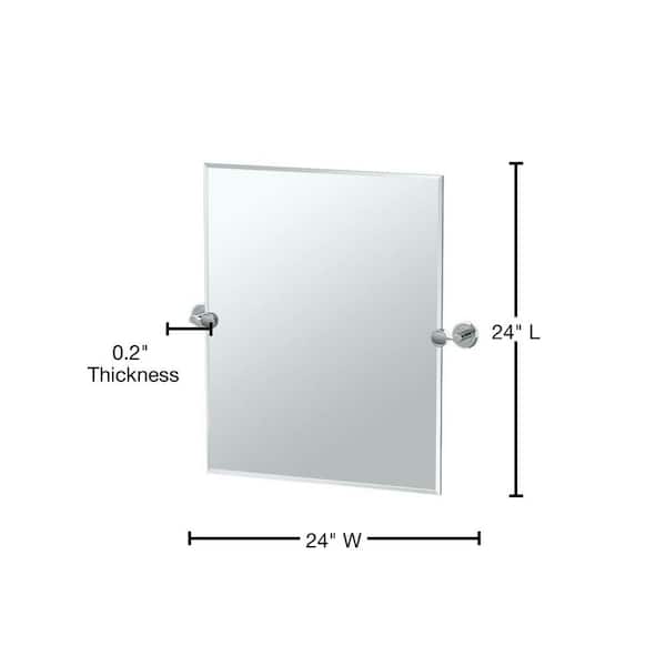 Gatco Latitude 20 in. W x 24 in. H Frameless Rectangular Beveled Edge Bathroom Vanity Mirror in Chrome