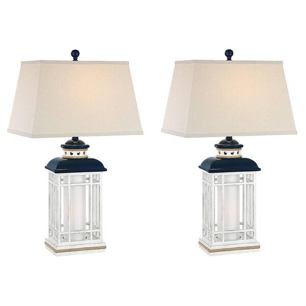 Unbranded 30.5 in. Navy Blue Indoor Table Lamp Set