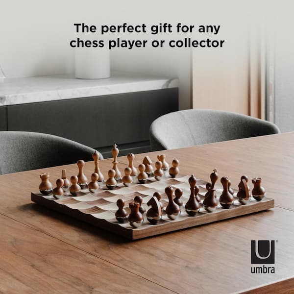 Umbra Wobble Chess Set Walnut 377601-656 - The Home Depot