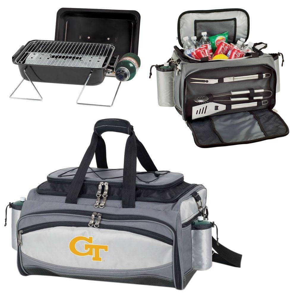 Vulcan Georgia Tech Tailgating Cooler and Propane Gas Grill Kit with Digital Logo