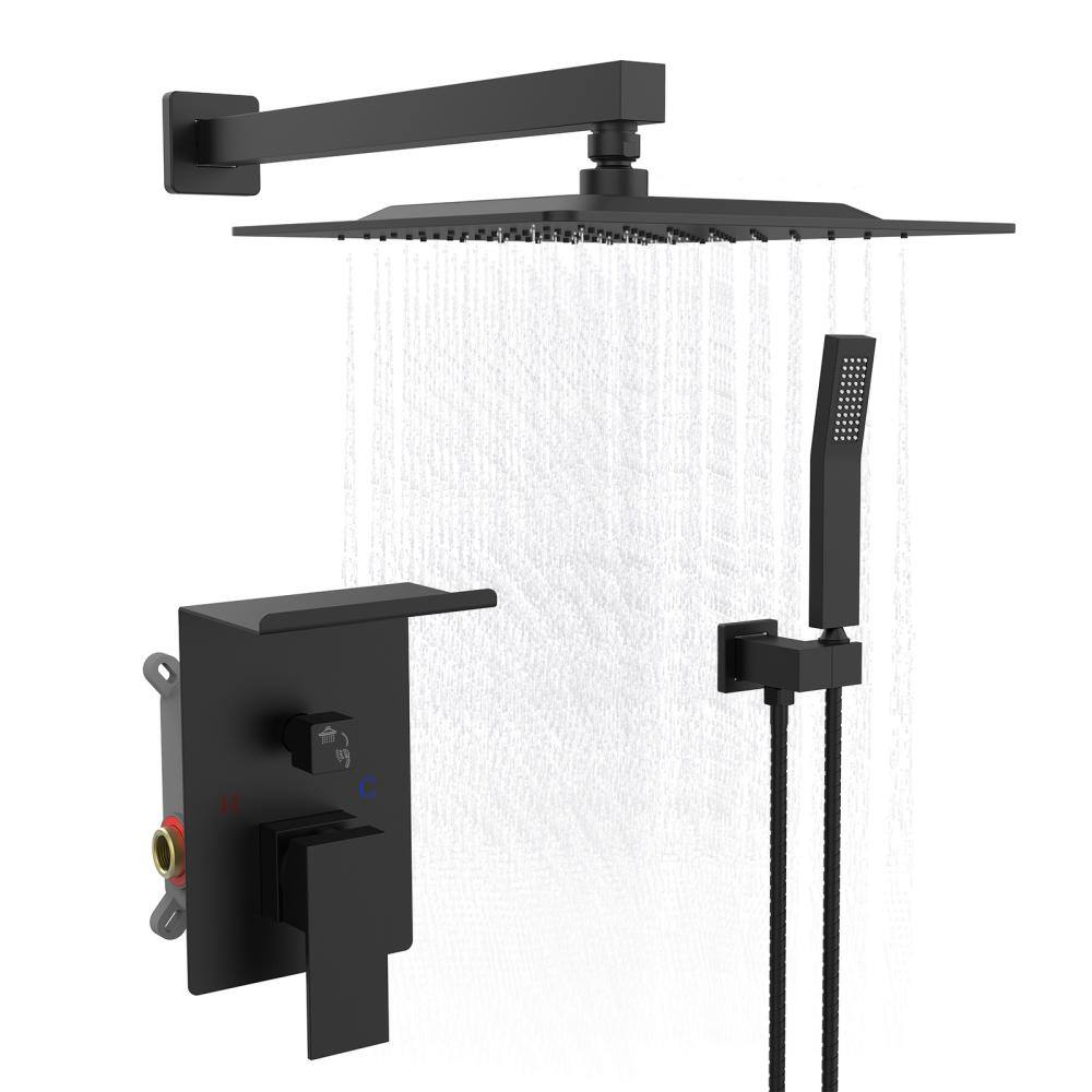 AKLFGN Rainfall Shower System Square High Pressure 10 in. Shower Head ...