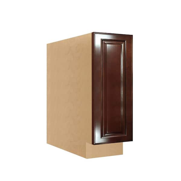 Unbranded Charlotte Raised 15 in. W x 34.5 in. H x 24 in. D in Bordeaux Plywood Assembled Pullout w/Soft Close Trash Can