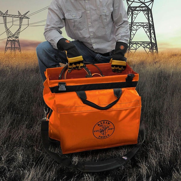 Tool Bag, Vinyl Equipment Bag, Orange, Large