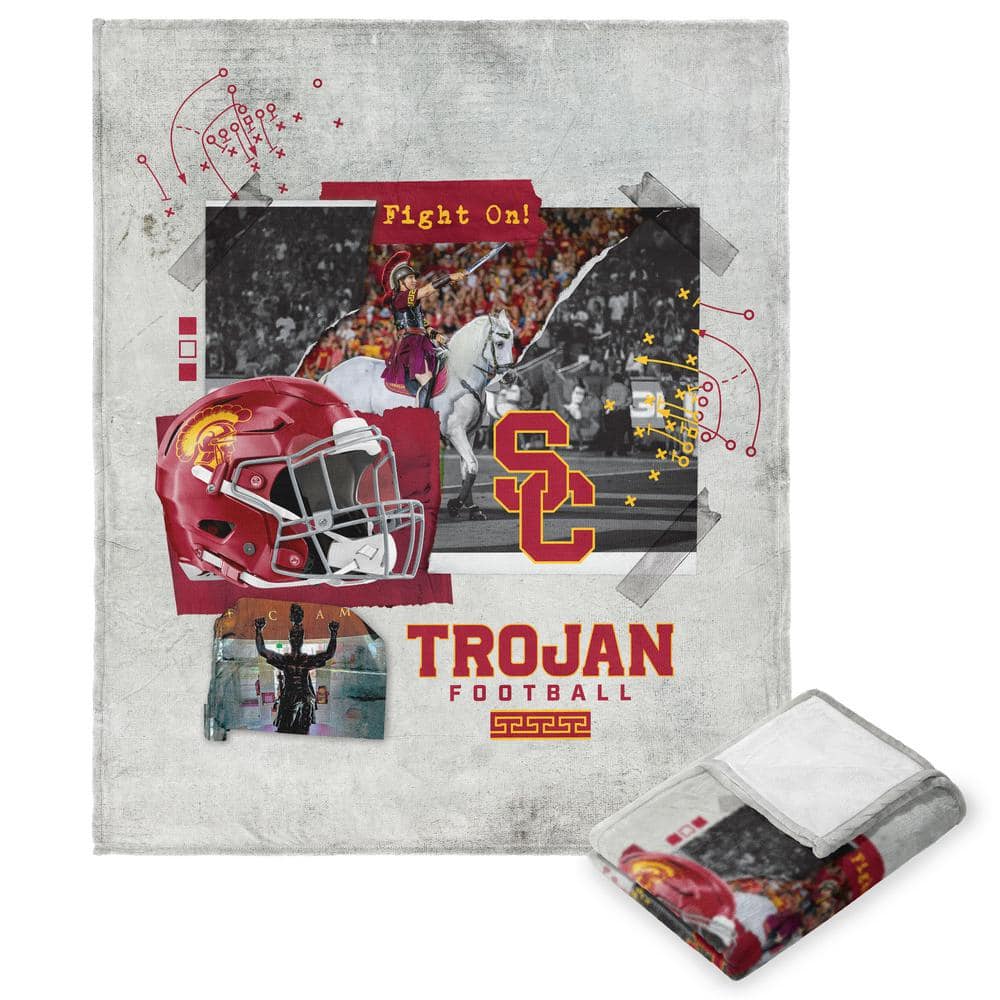Football Love USC Polyester Silk Touch Multi-Color Throw Blanket