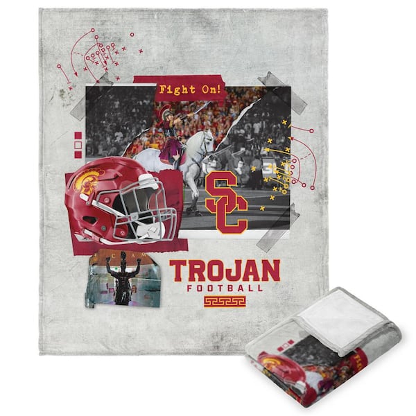 Football Love USC Polyester Silk Touch Multi-Color Throw Blanket
