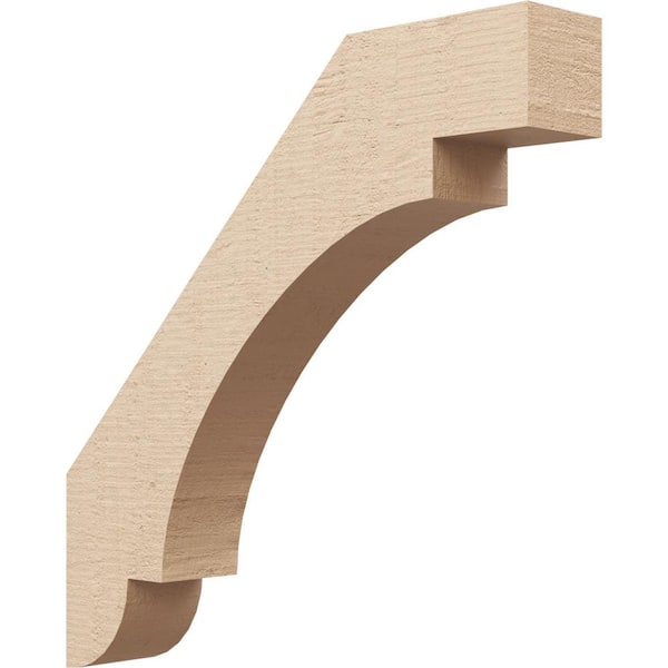 Ekena Millwork 3 in. x 18 in. x 18 in. Aspen Rough Cedar Woodgrain Timberthane Polyurethane Knee Brace, Primed