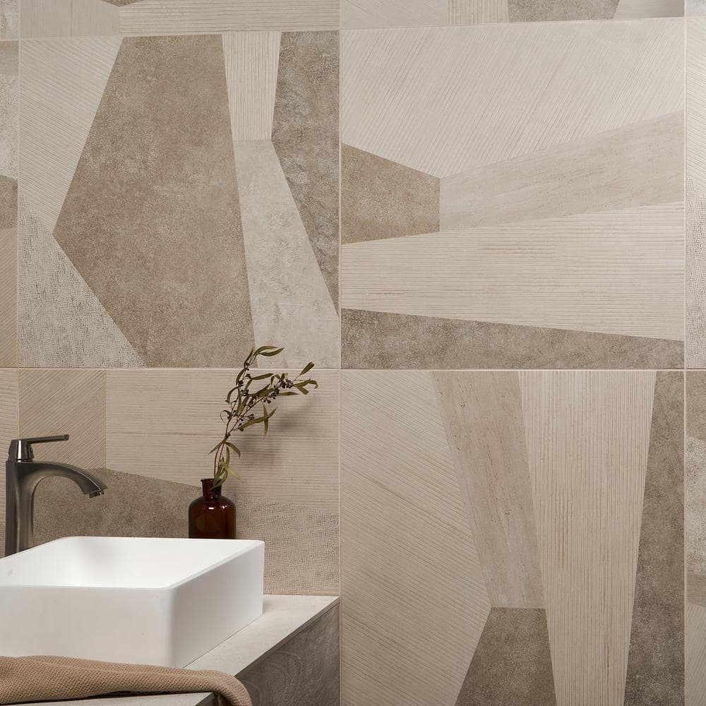 Taupe Large Format Matte Porcelain Floor and Wall Tile