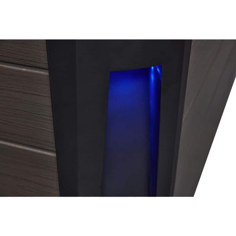 Gray Acrylic 3-Person Rectangle Hot Tub with LED Lighting