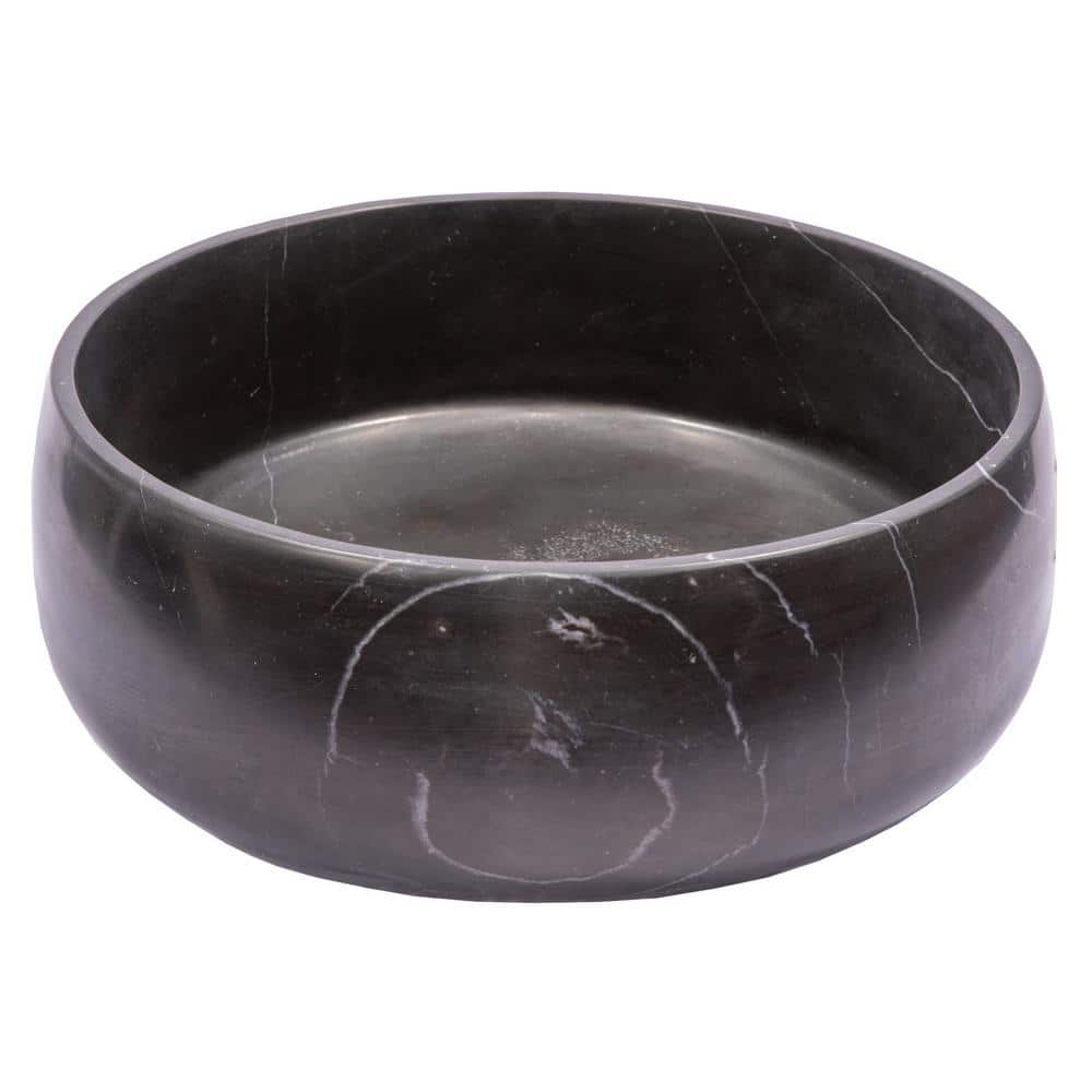 Nero Marquino Black Marble Circular Vessel Sink