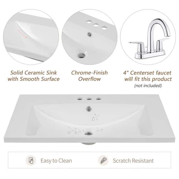 EPOWP 30 in. W x 18 in. D x 34.8 in. H Single Sink