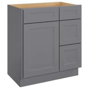 Shaker Grey Plywood Stock Ready to Assemble Floor Vanity Sink Base Kitchen Cabinet 30 in. W x 21 in. D x 34.5 in. H
