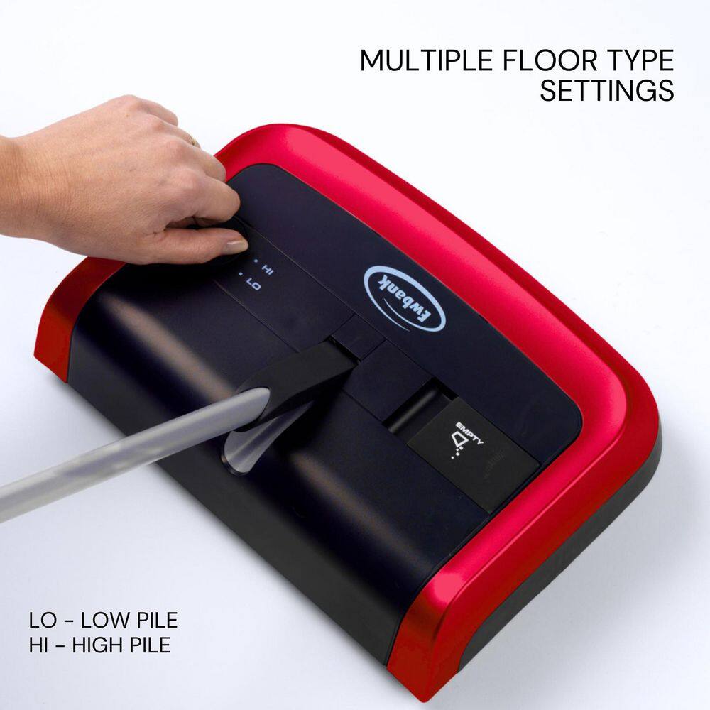 Red and Gray Cordless Manual Floor and Carpet Sweeper
