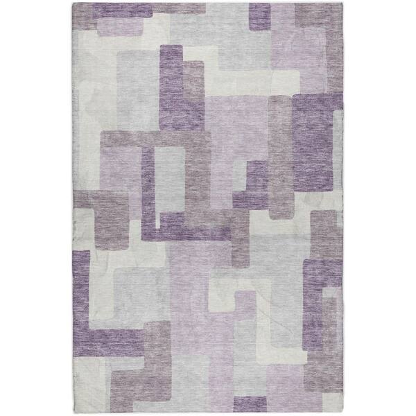 Dream Shag Premium Machine Washable Abstract ADS740 Lavender 10 ft. x 14 ft. Area Rug