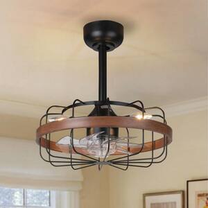 16.54-in. Modern Indoor Black with White Woodgrain Ceiling Fan without Bulb