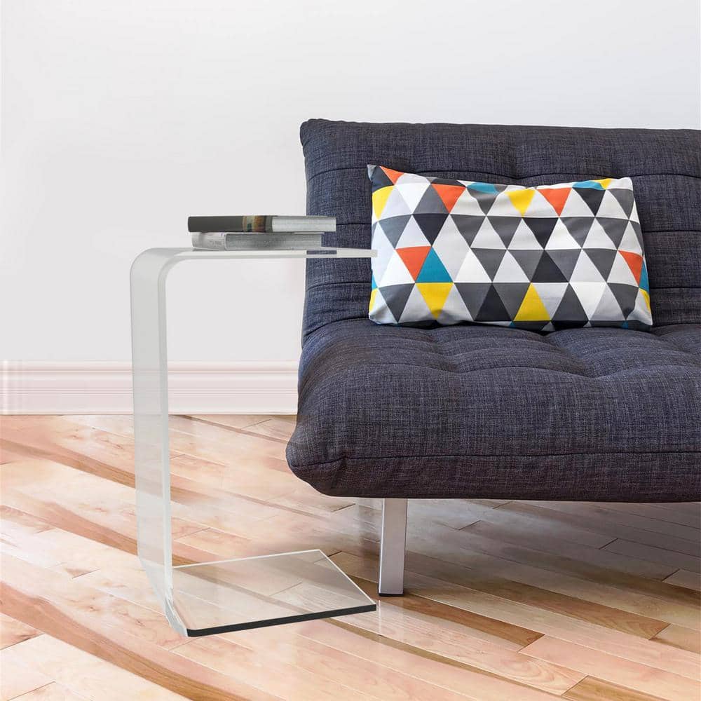 Acrylic Clear Modern C-Style Vertical End Table - thumbnail 3