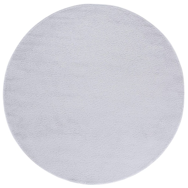 SAFAVIEH Boucle Gray 6 ft. x 6 ft. Machine Washable Solid Round Area Rug