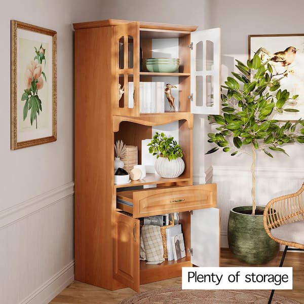  PHOYAL Corner Cabinet, Wooden Corner Storage Cabinet