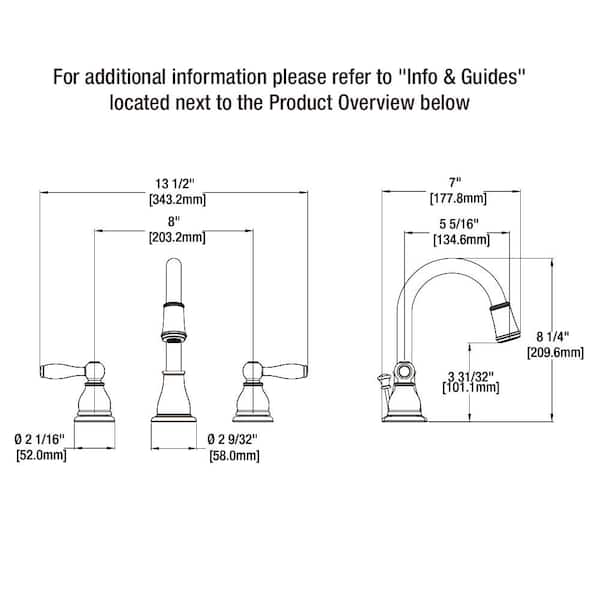Glacier Bay Mandouri 8 in. Widespread Double-Handle LED High-Arc 