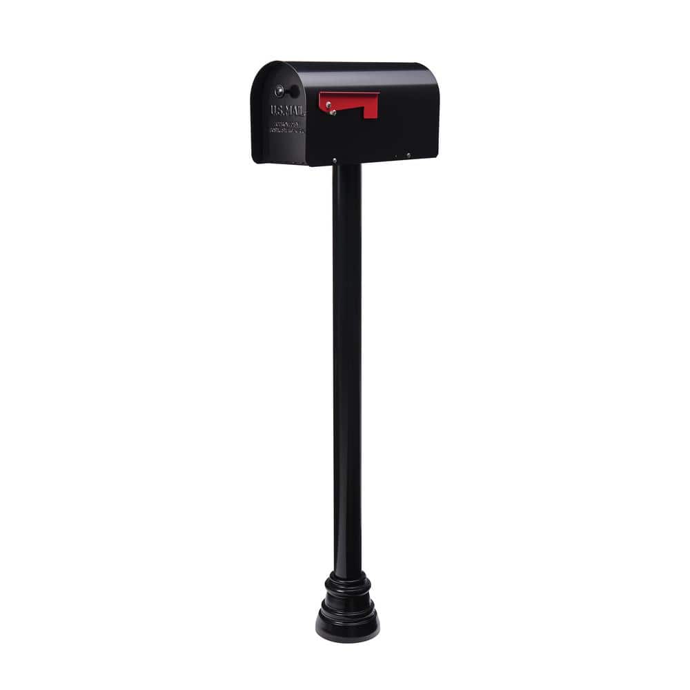 Bristol Black Aluminum Top Mount Mailbox Post