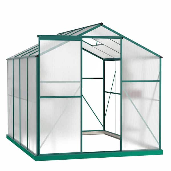 Tunearary 8.3 ft. W x 6.2 ft. D x 6.6 ft. H Rust-Resistant Aluminium alloy Green Greenhouse - Ideal for Garden Enthusiasts
