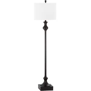 Brewster 61.5 in. Oil-Rubbed Bronze Floor Lamp with Off-White Shade