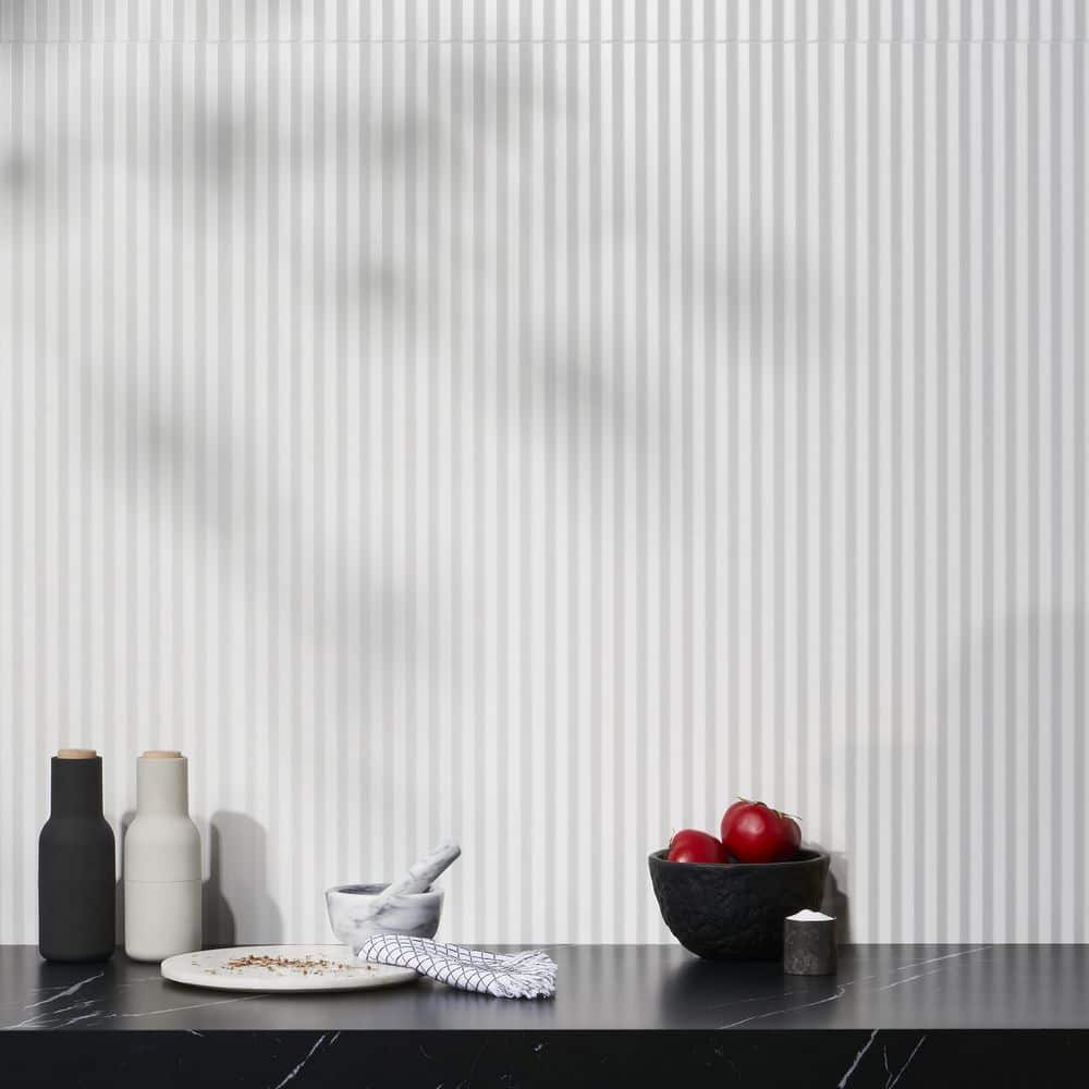 Linear White 12x36 Matte Ceramic Wall Tile