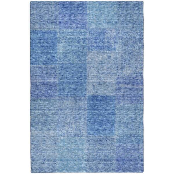 Dream Shag Premium Machine Washable Abstract ADS664 Denim 8 ft. x 10 ft. Area Rug