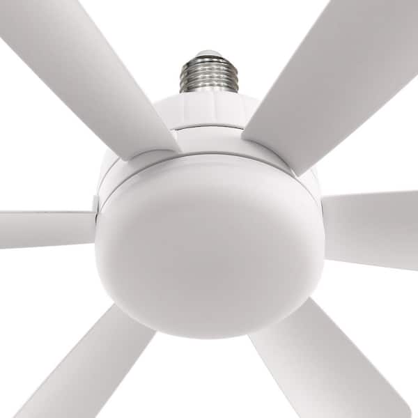 YANSUN 18 in. White Socket Indoor Ceiling Fan with Light, Modern Ceiling Fan with Remote, Mini Ceiling Fan for Garage
