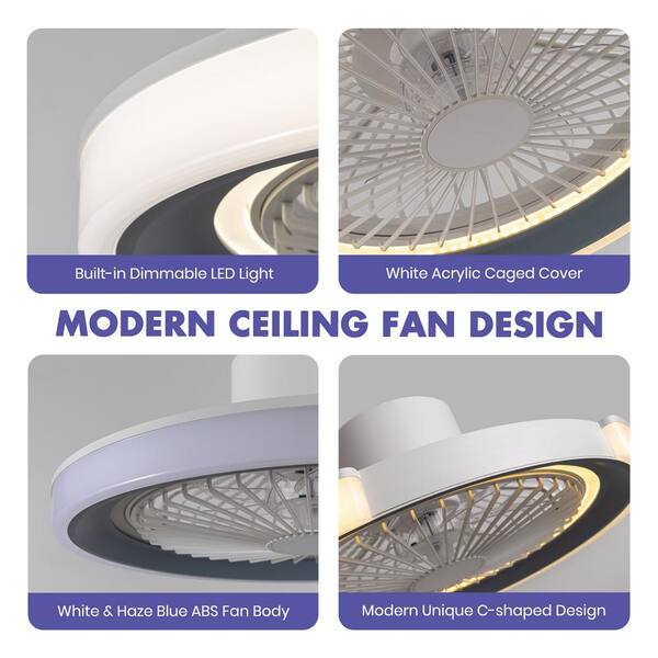 ANTOINE 20 in. Indoor White Ceiling Fan with Dimmable LED