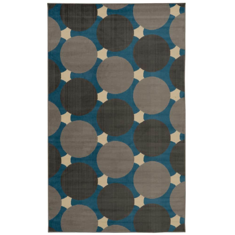 Linon Home Decor Kobe Jasper Blue and Grey 6 ft. 5 in. x 9 ft. 3 in