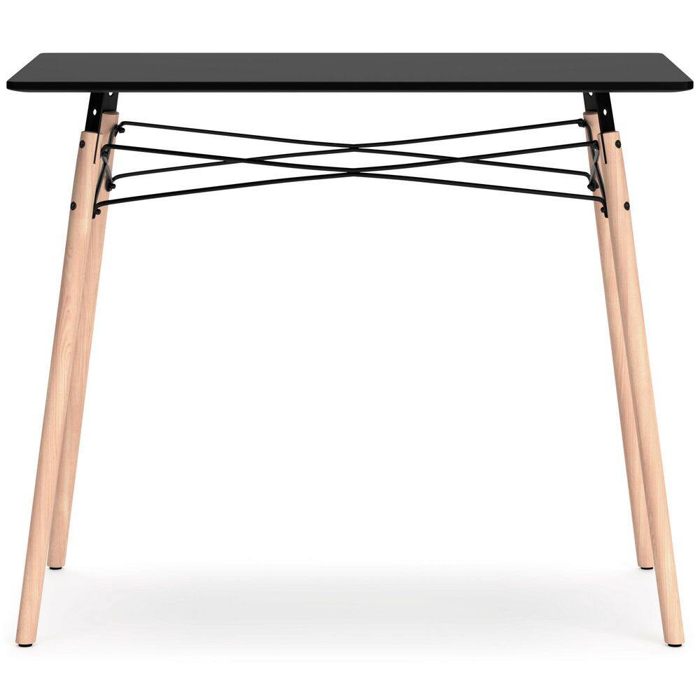 Jaspeni Black and Natural Wood Home Office Desk