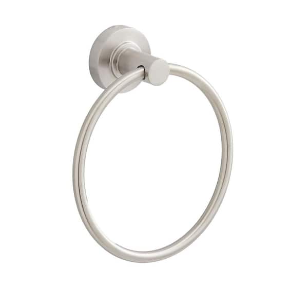 Lexia 6-5/16 in. Wall Mounted Towel Ring in Brushed Nickel