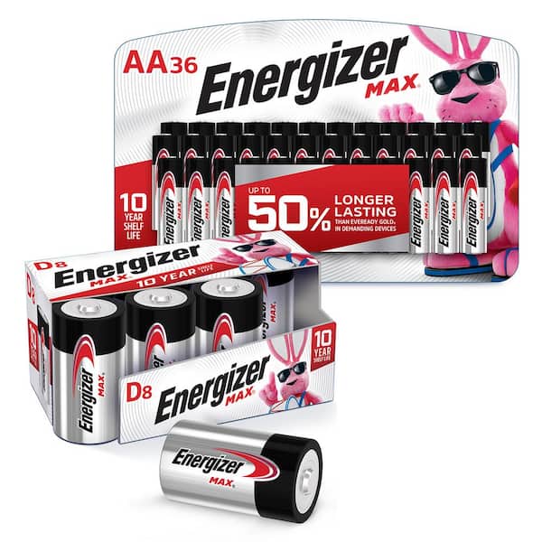 MAX Emergency Bundle with AA (36-Pack) and D (8-Pack) Batteries