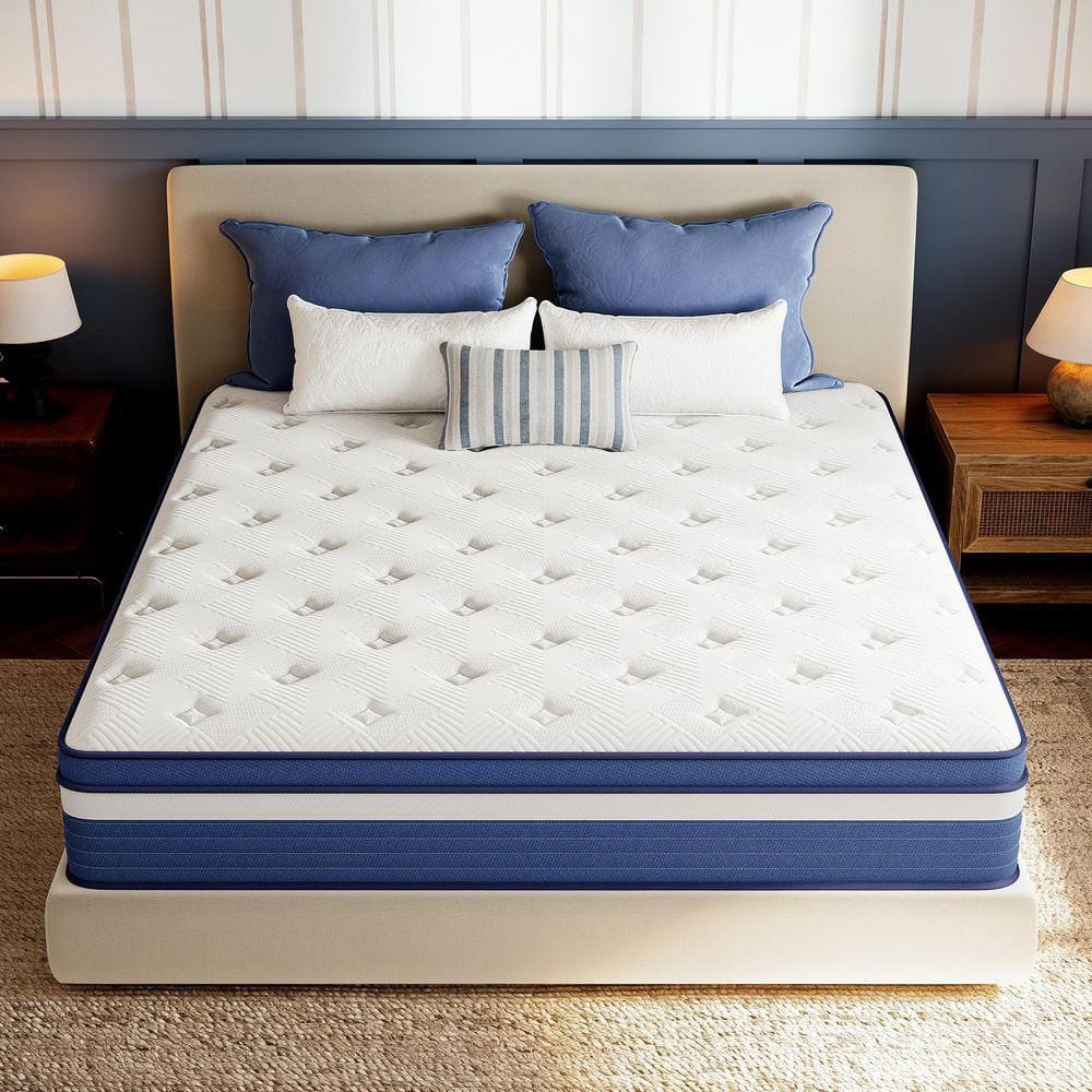 Queen Size 10 in. Medium Hybrid Breathable and Cooling Motion Isolation Mattress with CertiPUR-US and Oeko-TEX Certified