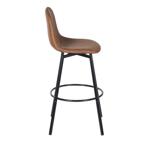 StyleWell 29 in. Adenmore Swivel (Set of 2) Bar Stool with Brown