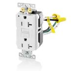 20 Amp SmartlockPro Industrial Grade Heavy Duty Tamper Resistant GFCI Outlet with Leads, White