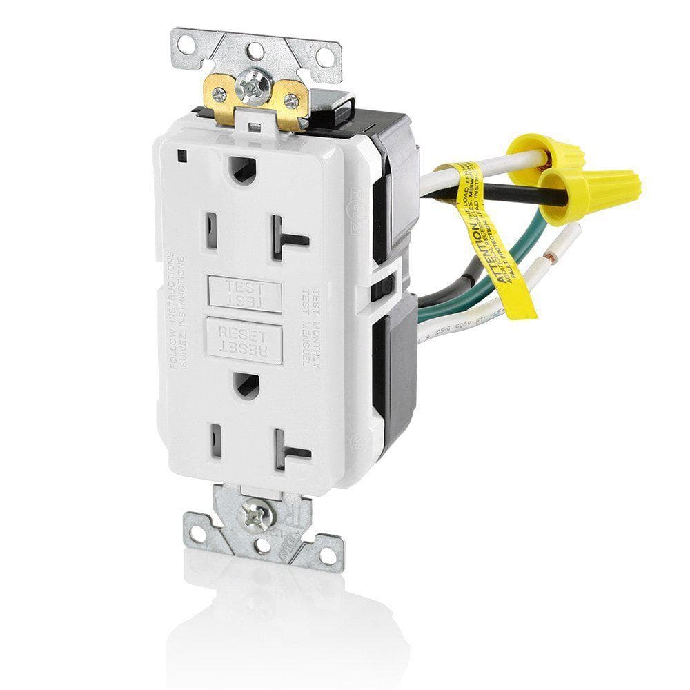 Leviton SmartlockPro 20 amps 125 V Duplex White GFCI Outlet 5-20R 1 pk -  Ace Hardware