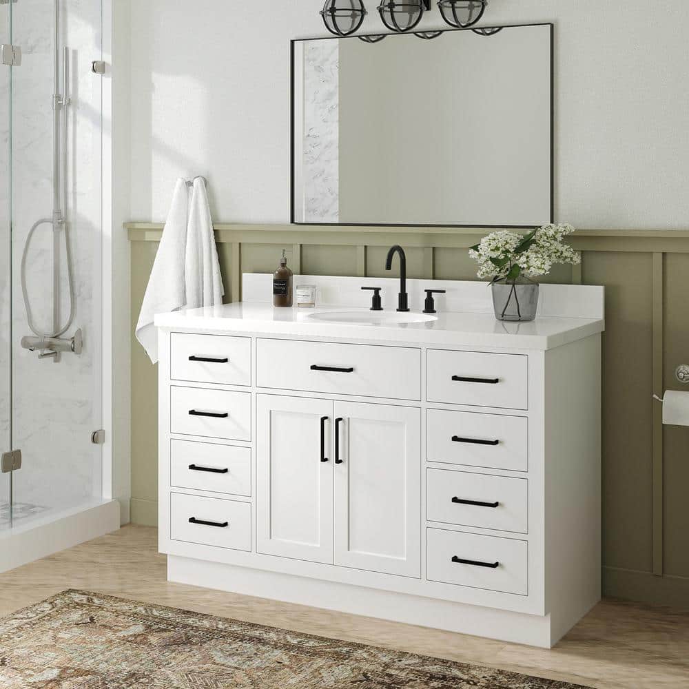 White 54'' Freestanding Single Bathroom Vanity Base
