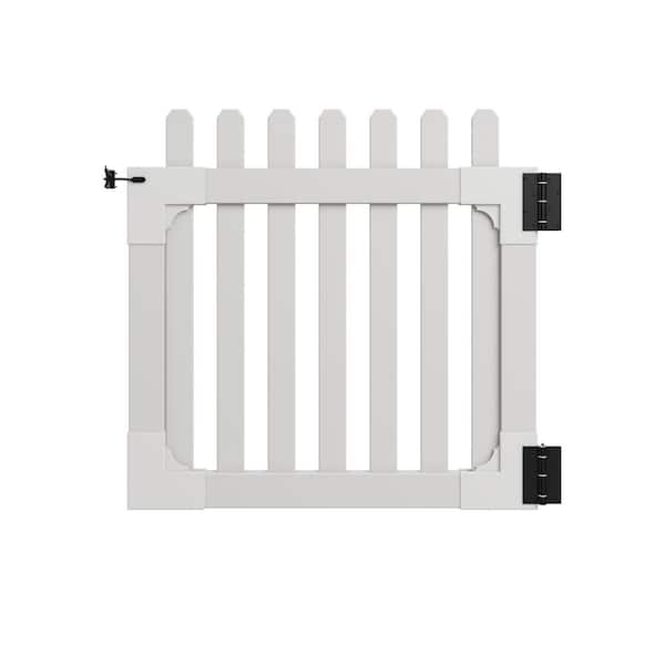 3.5 ft. W x 3 ft. H All American Flat Top Vinyl Picket Fence Gate with Stainless Steel Hardware