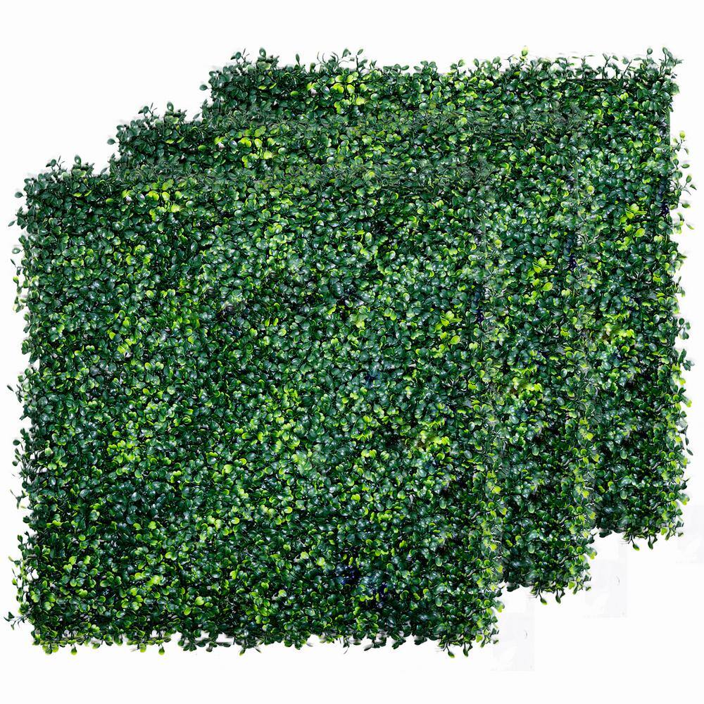 20 in. x 20 in. Composite Green Garden Fence Waterproof Artificial Hedge Ar