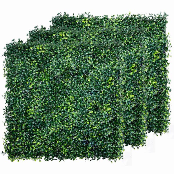 Unbranded 20 in. x 20 in. Composite Green Garden Fence Waterproof Artificial Hedge Artificial Grass Wall Privacy Screen (20-Piece)