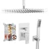 Zalerock Rainfall 1-Spray Square Ceiling Mount Shower System Shower ...