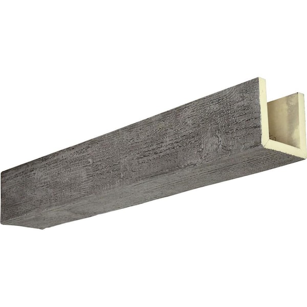 Ekena Millwork 10 in. x 4 in. x 16 ft. 3-Sided (U-Beam) Rough Sawn Burnished Honey Dew Faux Wood Ceiling Beam